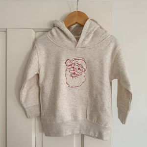 Red Santa Embroidered Fleece Hoodie