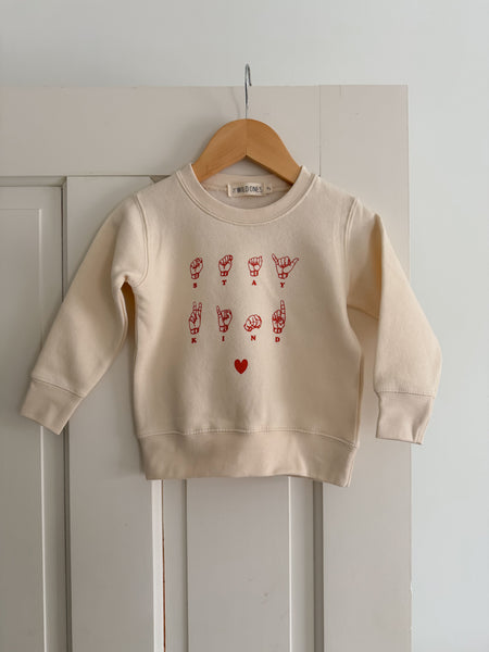 "Stay Kind" HEART ASL Fleece Crewnecks