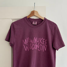 Load image into Gallery viewer, “Milwaukee Wisconsin” Handwritten Screen Printed Tee - Berry
