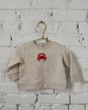 Load image into Gallery viewer, “Carl the Crab" Embroidered Fleece Baby Crew
