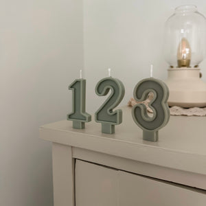 Number Birthday Candles - Sage