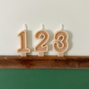 Number Birthday Candles - Almond