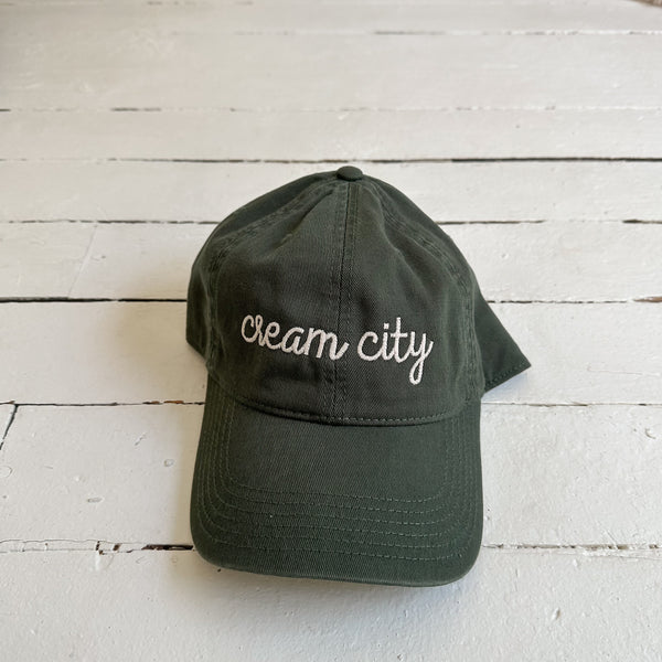 “Cream City / Milwaukee” Double Embroidered Cap - Emerald