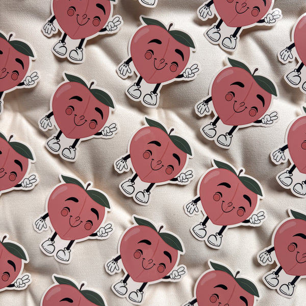 Retro Peach Toon - Vinyl Sticker
