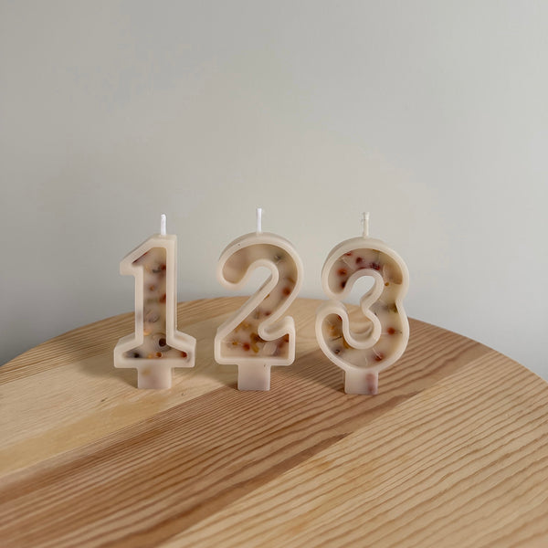 Number Birthday Candles - Milk + Fire Flower