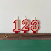 Load image into Gallery viewer, Number Birthday Candles - Retro Red Outline
