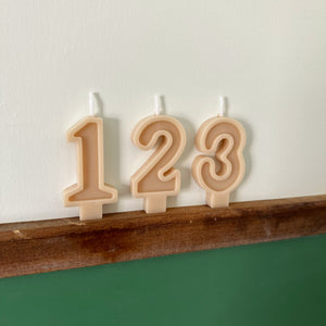 Number Birthday Candles - Almond