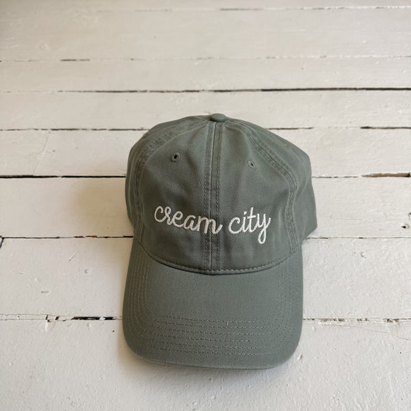 “Cream City / Milwaukee” Double Embroidered Cap - Sage