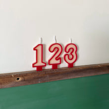Load image into Gallery viewer, Number Birthday Candles - Retro Red Outline
