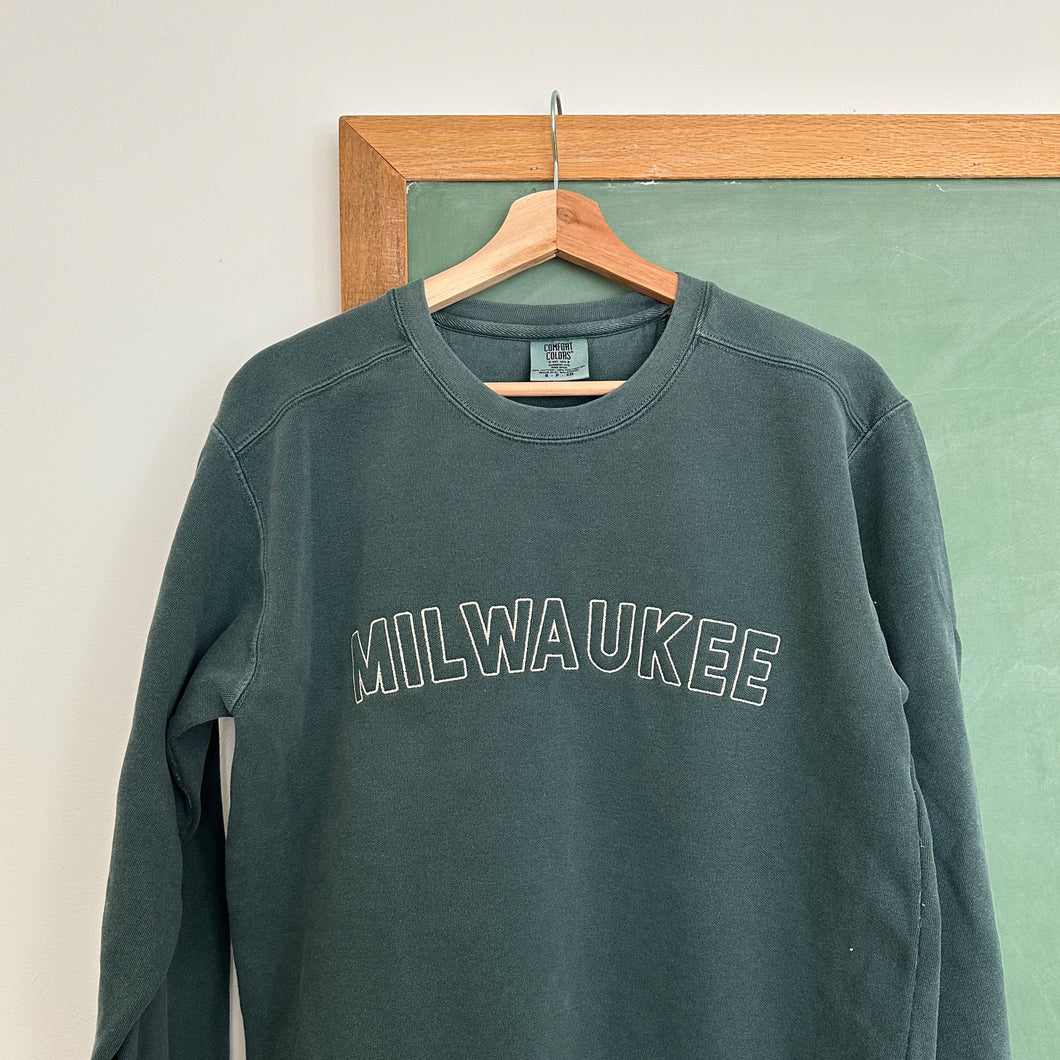 “Milwaukee” Outline Embroidered Crew - Alpine