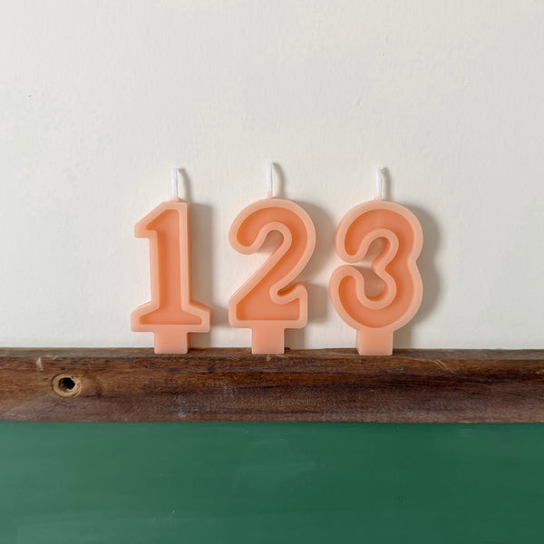 Number Birthday Candles - Peach