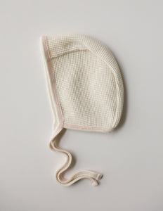 Blush Stitch Waffle Round Bonnet