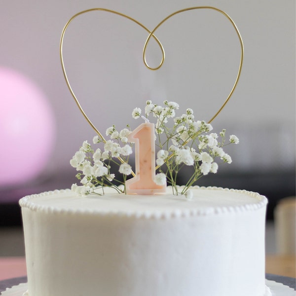 Number Birthday Candles - Blush (with dried nature)