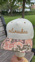 Load and play video in Gallery viewer, “Milwaukee / Wisconsin” Camo Embroidered Heritage Caps
