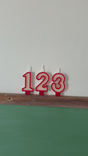 Load and play video in Gallery viewer, Number Birthday Candles - Retro Red Outline
