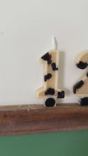 Load and play video in Gallery viewer, Number Birthday Candles - Black &amp; White Cow Print
