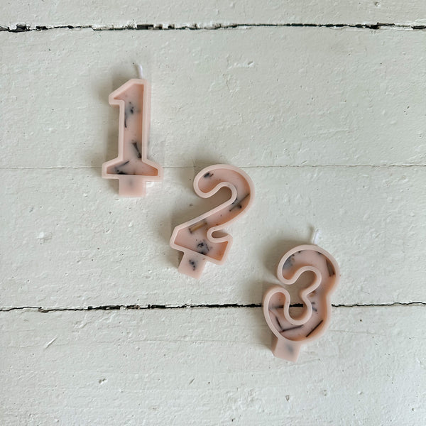 Number Birthday Candles - Baby Pink