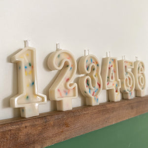 Number Birthday Candles - Frosting & Sprinkles (Primary Colors)